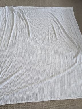 White Textured Knit Cotton shower Curtain new